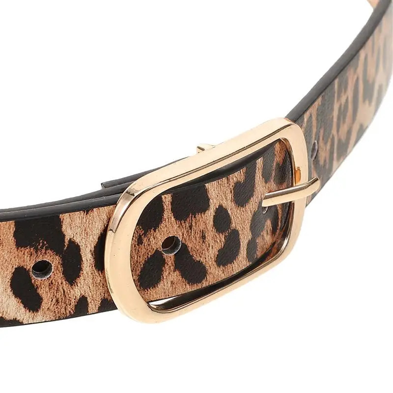 1pc Retro Female Leopard Belt Women Belt Thin Pigskin Waist Belt Metal Buckle Casual Cowgirl Belt 107x3cm 250617