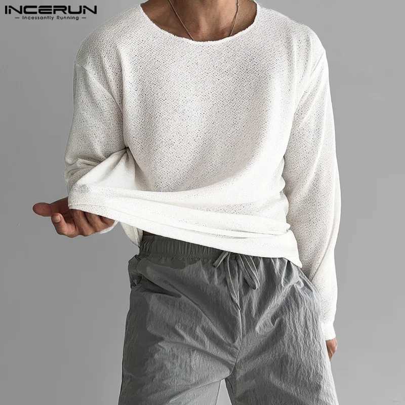 Mens Casual T Shirt O-neck Long SLeeve Solid Color Breathable Men Clothing Streetwear 2024 Fashion Male Shirts S-5XL Z250621