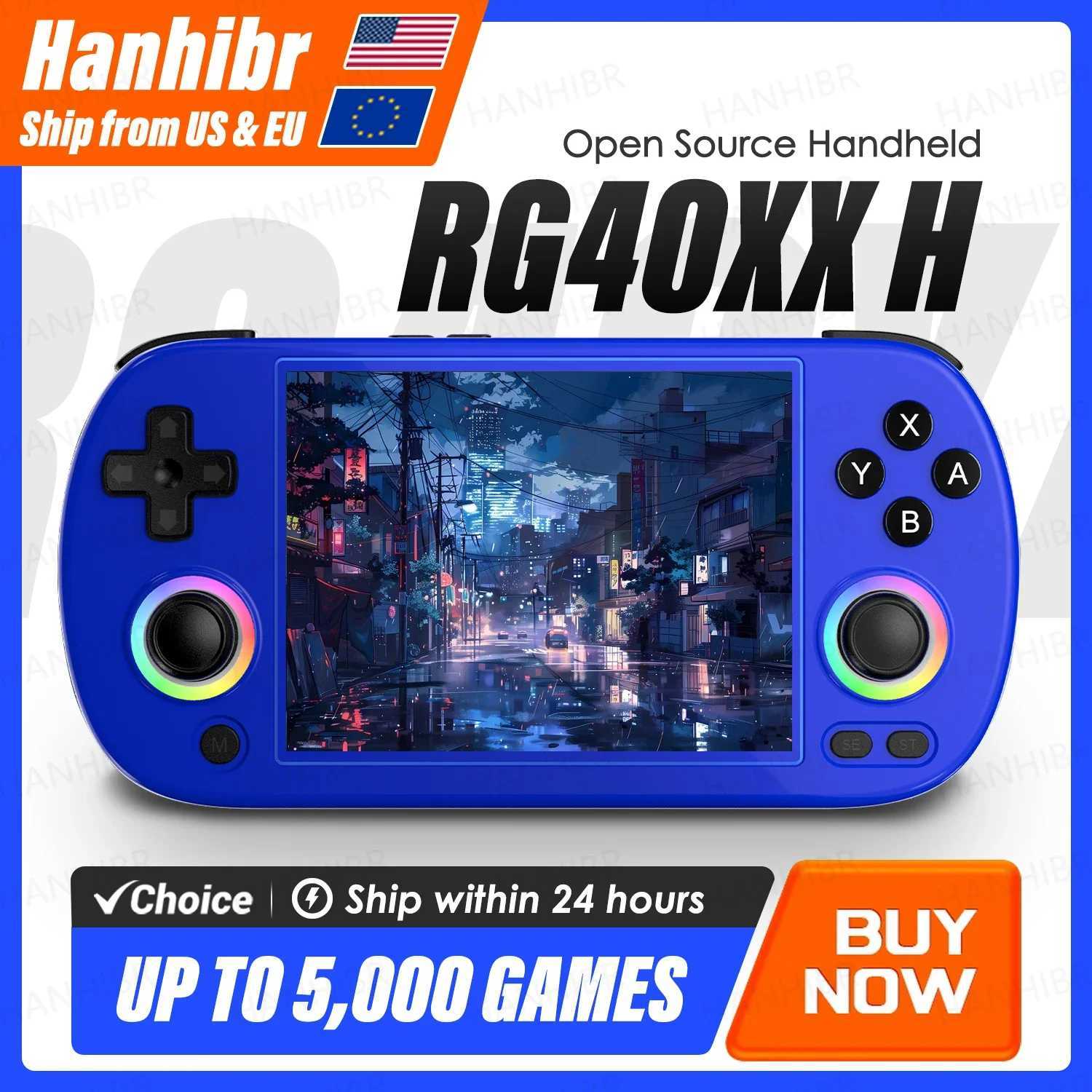 ANBERNIC RG40XX H Handheld Game Console 4 Sn Linux System Joystick RGB Lighting Effect RG40XXH Video Player Smartpro Gifts B250620