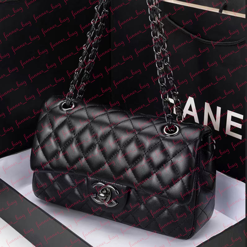10A Top Tier Womens Mini Square Bag Real Leather Medium Caviar Lambskin Quilted Purse Small Double Flap Black Shouler Bag Luxury Designer Maxi Chain Strap HandBag