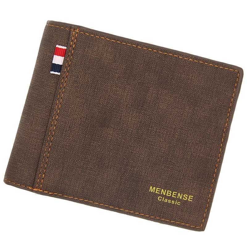PU Leather Mens Wallet Short Card Holder Purse for Male Portable Men Billfold Short Wallets Vintage Cardholder Z250621