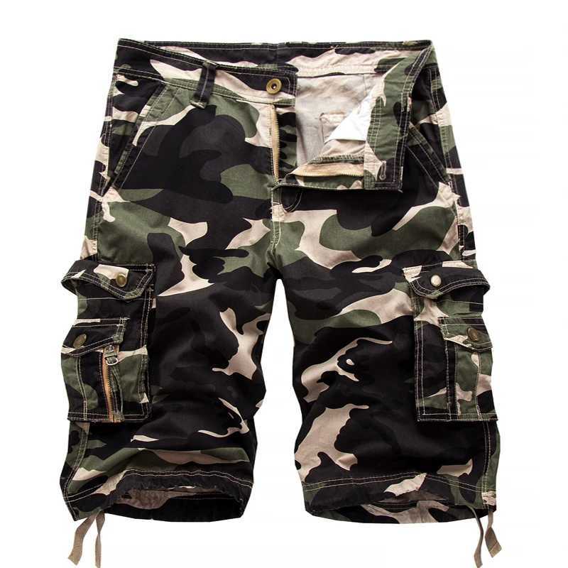 2025 Summer Camouflage Loose Cargo Shorts Men Camo Summer Short Pants Homme Cargo Shorts Without Belt Drop Shipping ABZ307 W250621