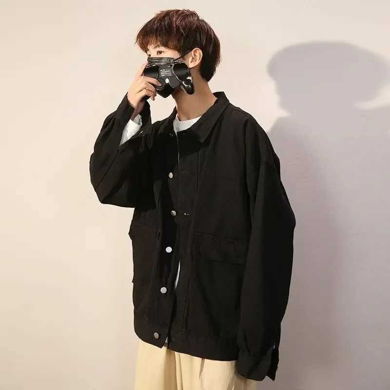 Trendy Brand Spring Autumn Loose-Fit Denim Jacket For Men Casual Korean Style Clothing Hong Kong Fashion Casual Clothes XJ250621