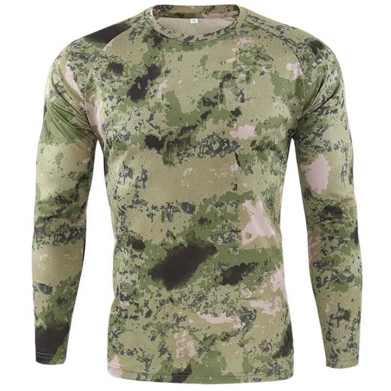 Men Camouflage T-shirt Summer Outdoor Quick Drying Breathable Hiking Fishing Camping T-Shirts Military Tactical Long Sleeve Tops XJ250621