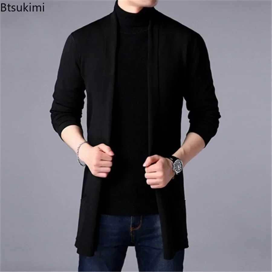New 2025 Mens Spring Autumn Sweater Coats Cardigans Slim Fit Long Solid Knitted Jacket Male Casual Sweater Cardigan Coats S-4XL Z250621