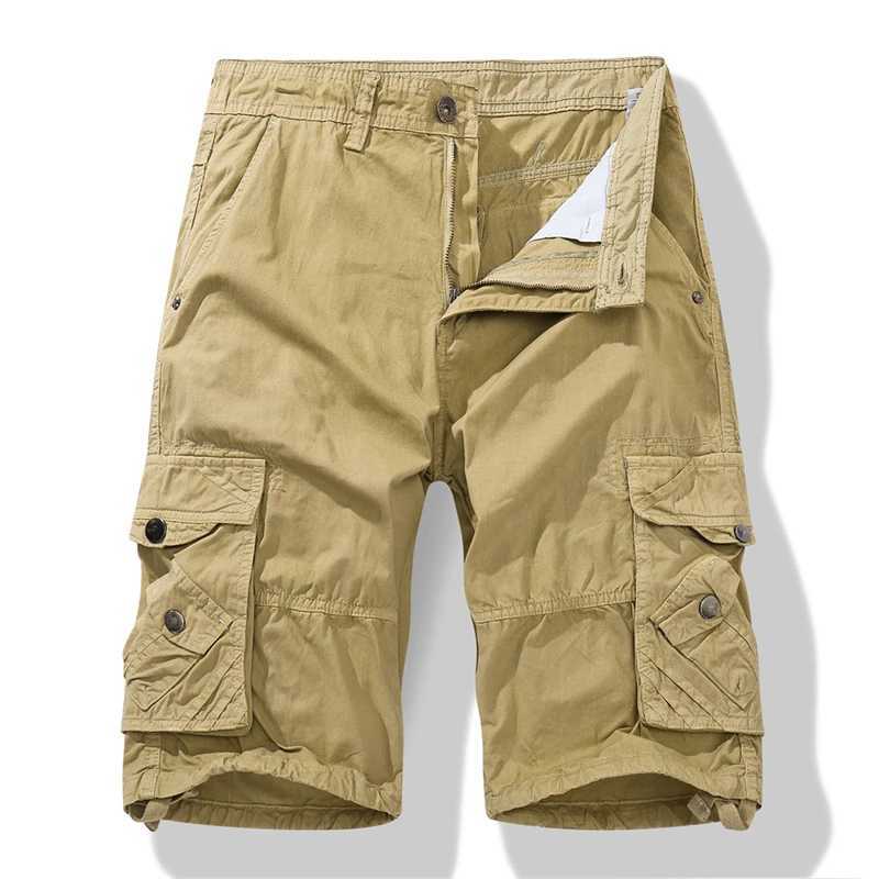 Cargo Shorts New Men Casual Loose Straight Multi-pocket Shorts Fashion Brand Mens Military Tactical Shorts Male Cotton Shorts W250621