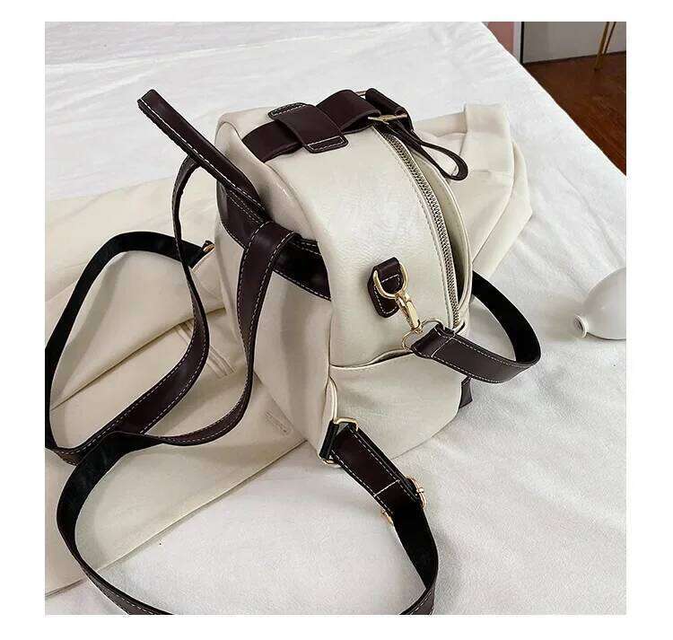 Vintage Patchwork Women Backpack Small Design Female Shoulder Bag Ladies Totes PU Leather Schoolbag Backpacks Bagpack