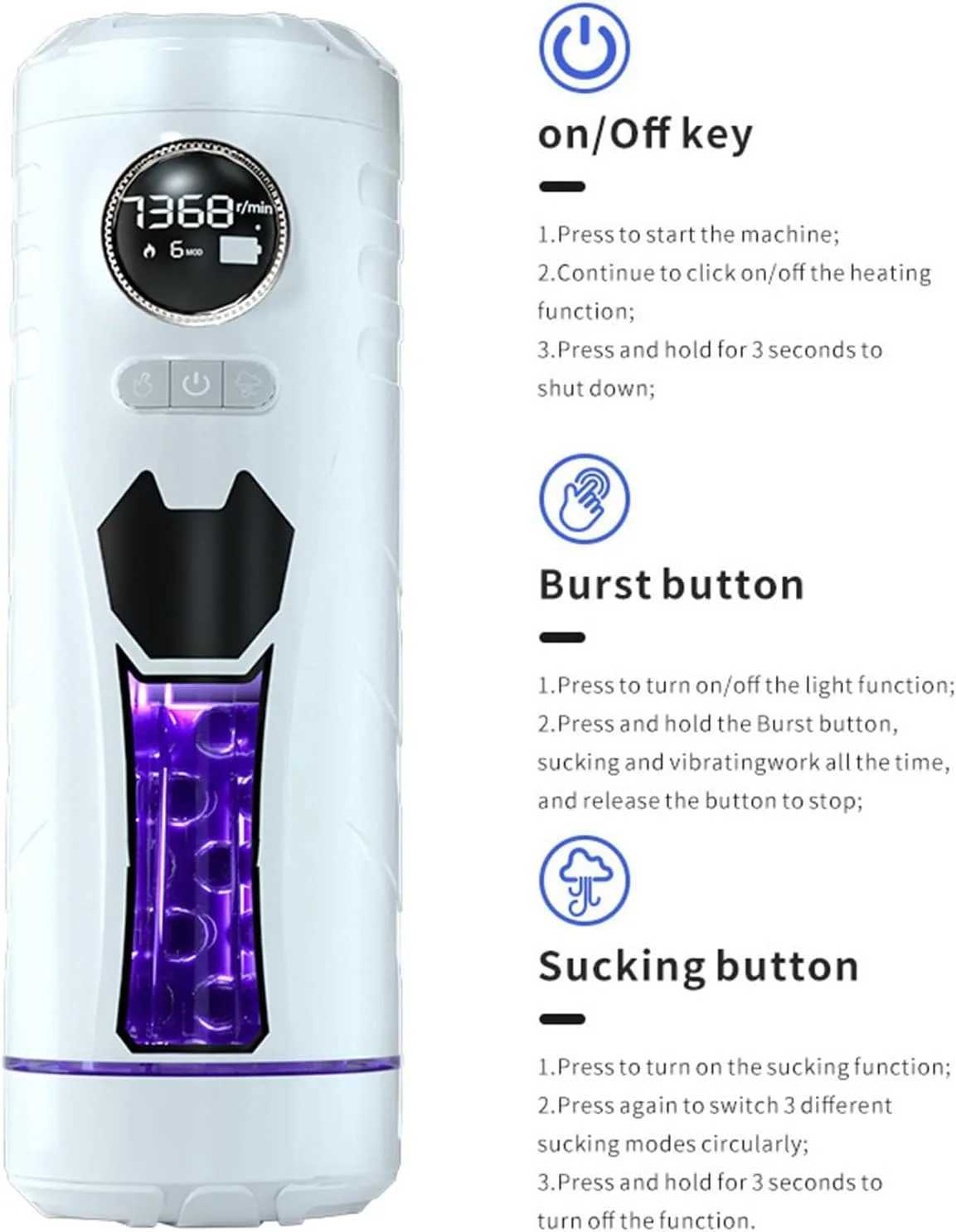 Automatic Scaling Male Masturbator Cup with Clip Suction One Key Orgasm Soft Flesh Channel Wrapping Circulation Heating Adult Sex Toy W250621