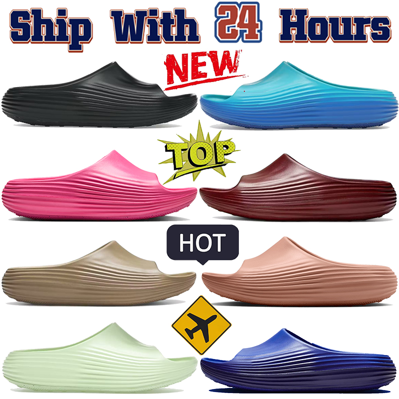 Designer slippers ReactX Rejuven8 slides for mens sandals summit white black Team Red Guava ice Pinksicle summer slide beach slipper fashion womens sandal shoes