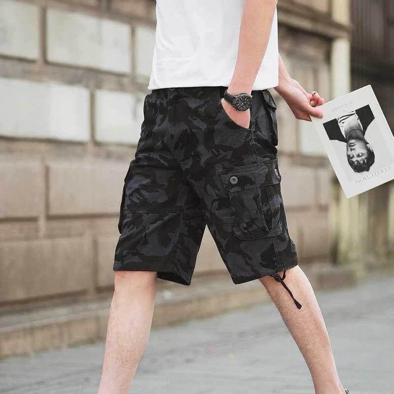 Mens Short Pants with Pockets Cotton Big Size Mens Bermuda Cargo Shorts Camouflage Jorts Comfortable Streetwear 2025 Fashion W250621