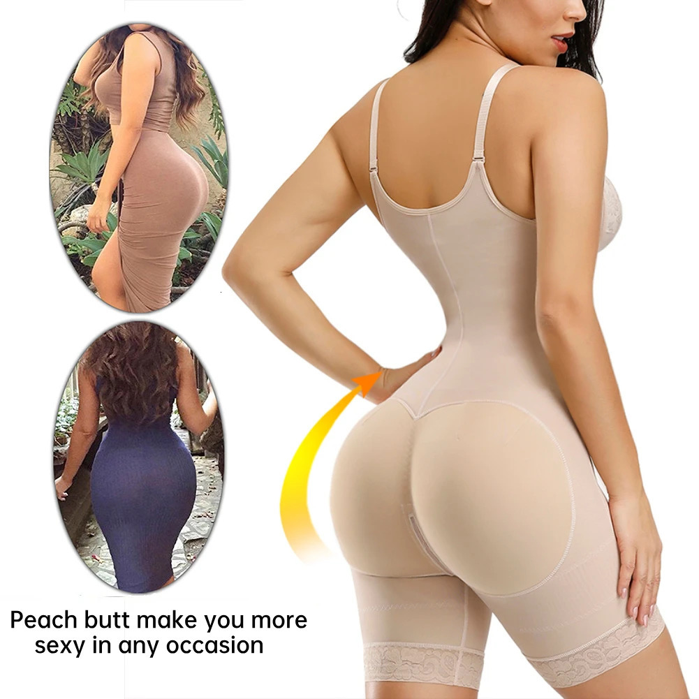 Fajas Colombianas Detachable Straps Full Body Shaper Tummy Slimming Postpartum Stage 3 Girdle Push Up Butt Lifter Shapewear 250617