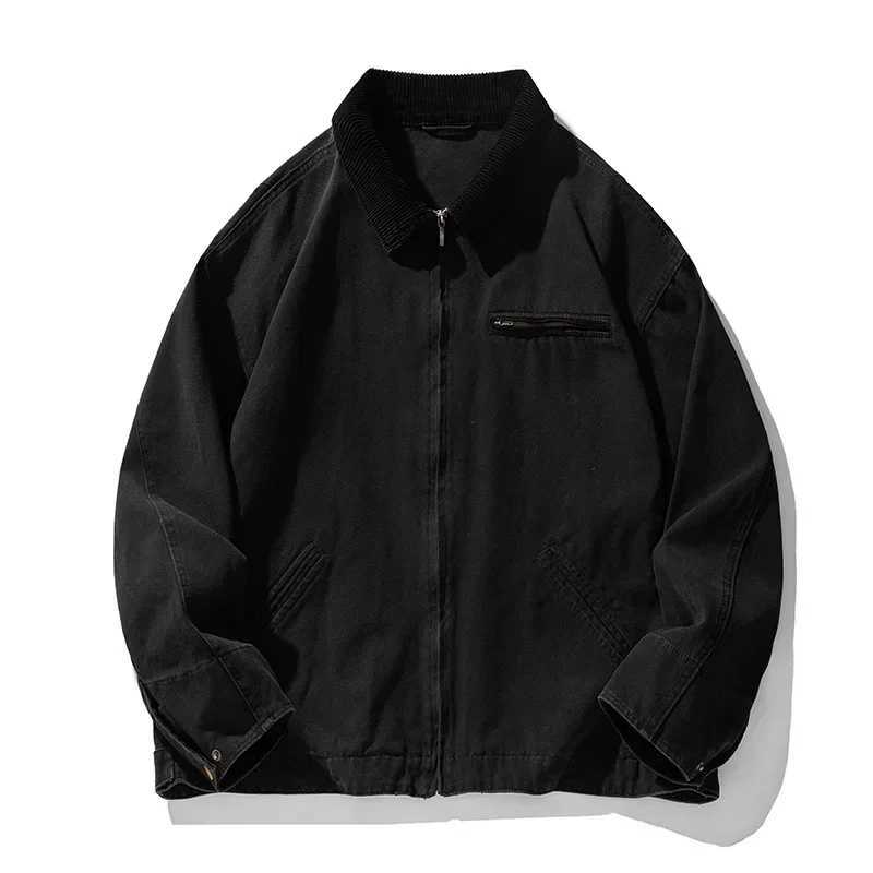 Spring Autumn Retro Distressed Washed Detroit Jacket for Mens New Japanese Loose Casual Fashion Patchwork Lapel Jacket XJ250621