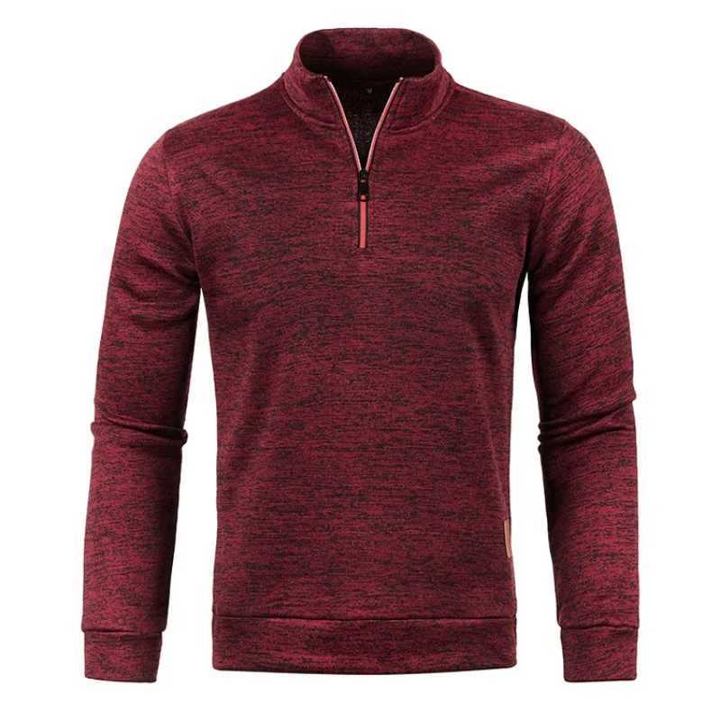 Autumn Mens Half Zipper Sweatshirts Long Sleeve Solid Color Pullover Turtleneck Streetwear Winter Warm Jacket Sport Coats Z250621