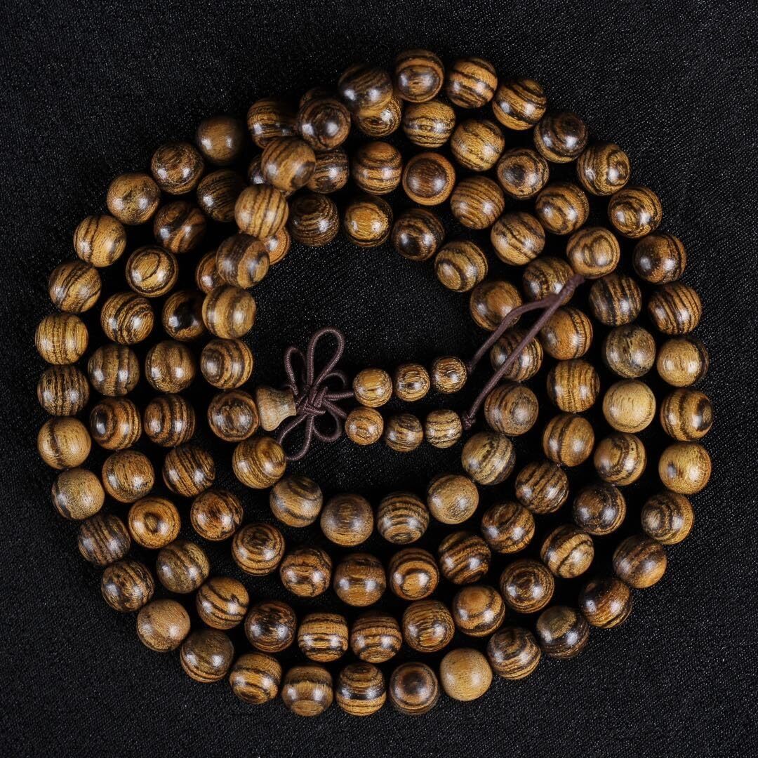 Luxury Zen Unisex Natural Tigerwood Sandalwood Beads Buddhist Consecration Buddhist Prayer Bracelet Link Wrist Necklace Chain Beads