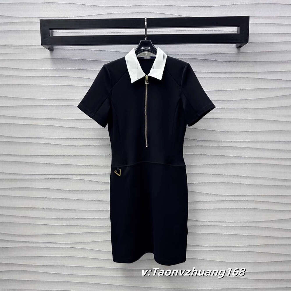 Long Dress Donkey Home South Oil New Zipper Patchwork Collar Dress Texture Draped Comfortable Commuting Dating Fashionable Outfit Sexy Long Skirt