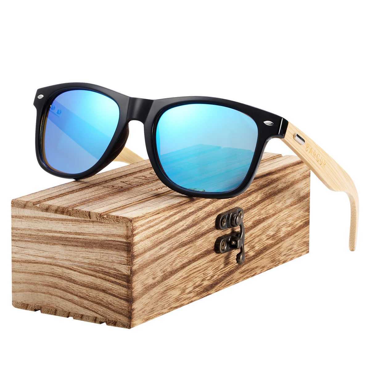 BARCUR Pink Sunglasses Wood Bamboo Sun Glasses Women Fashion Mirror Eyewear Men Brand Designer W250621