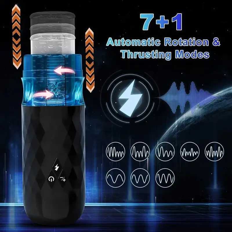 Telescopic Rotation Male Masturbator Vagina Masturbation Equipment Sex Toys for Men Goods for Adults Piston Automatic Mastubator W250621