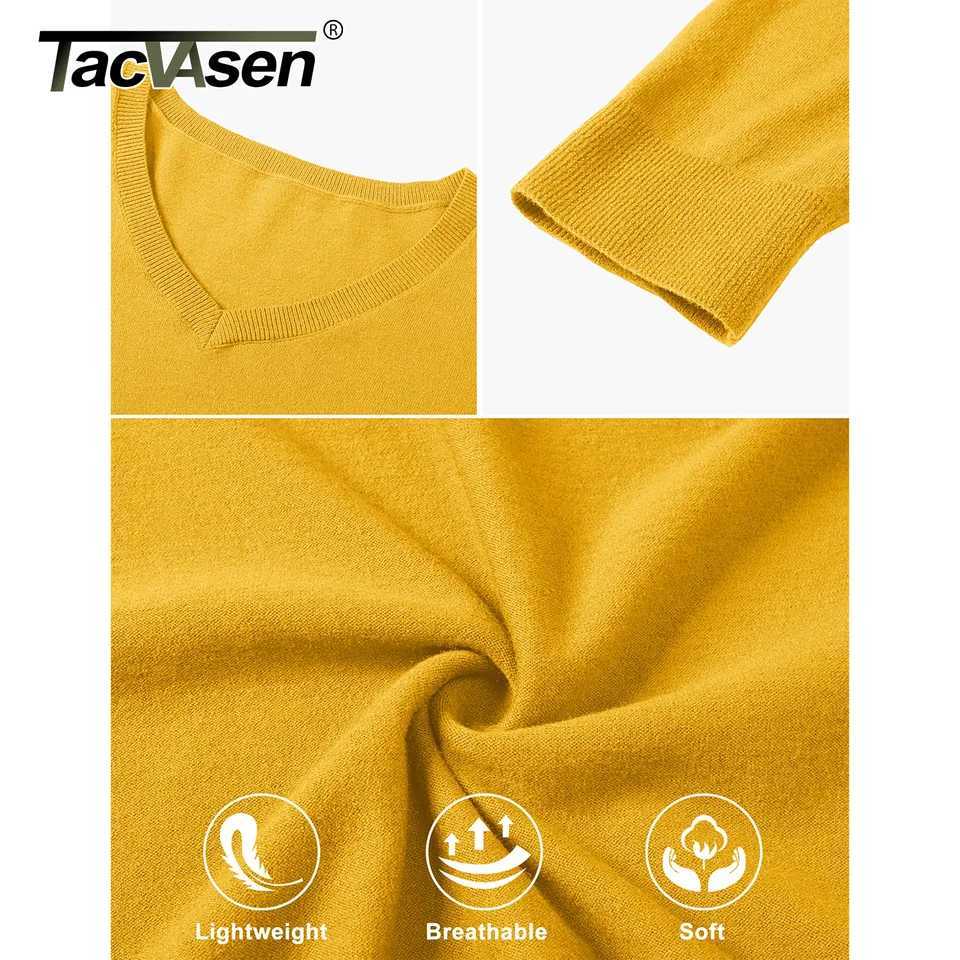 TACVASEN Autumn Winter Knitted Sweaters Pullover Mens V Neck Slim Fit Casual Sweater Thicken Warm Long Sleeve Pullovers Top Male Z250621