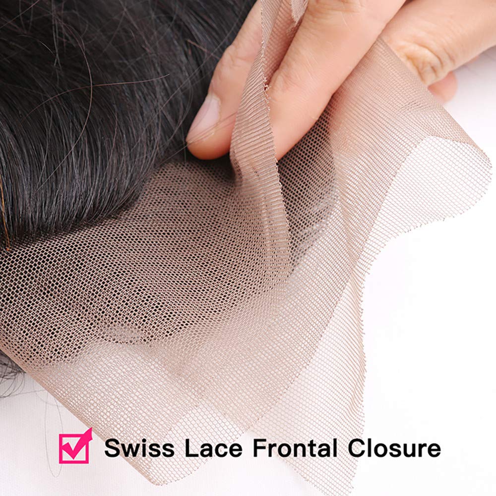 Transparent Straight 13x4 Lace Frontal Closures With Pre-plucked Hairline and Baby Hair Free Part 100% Unprocessed Virgin Human
