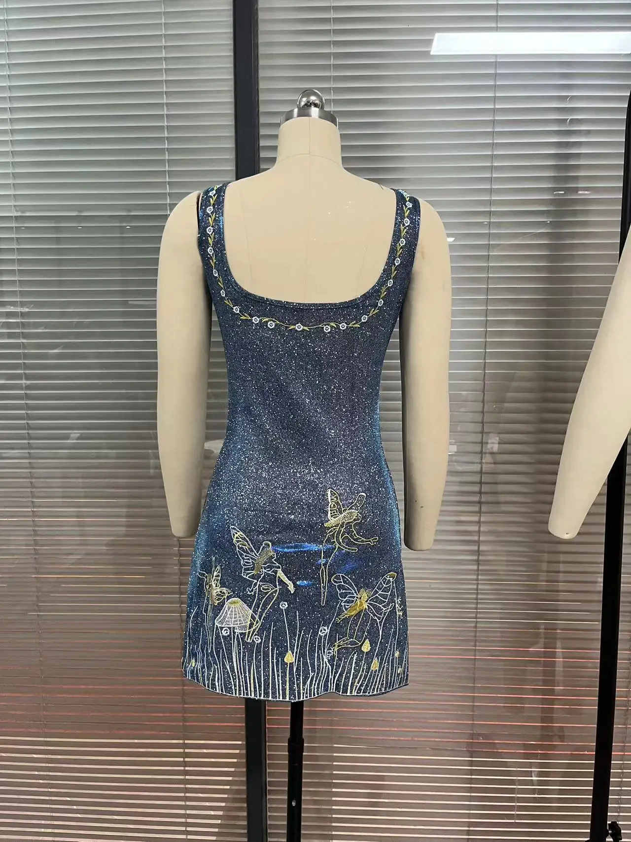 Summer Spring Sexy Womens Clothing 3D Printed Slit Dress Sleeveless Bodycon Mini Dress 250617