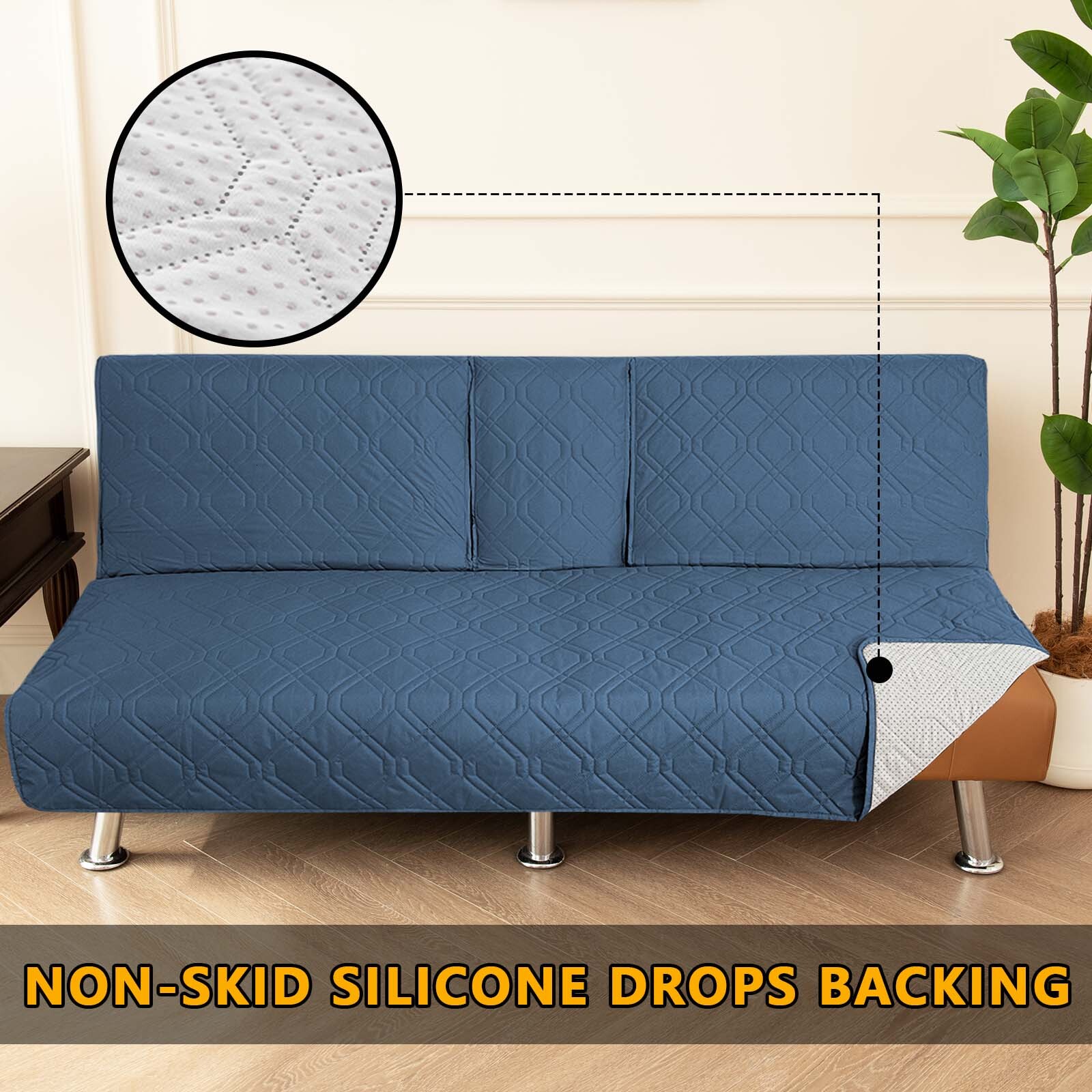 4-piece Waterproof Bed Mattress 3-seater Foldable Sofa with Cup Holder Futon Cover Cushion Set hot-sale products