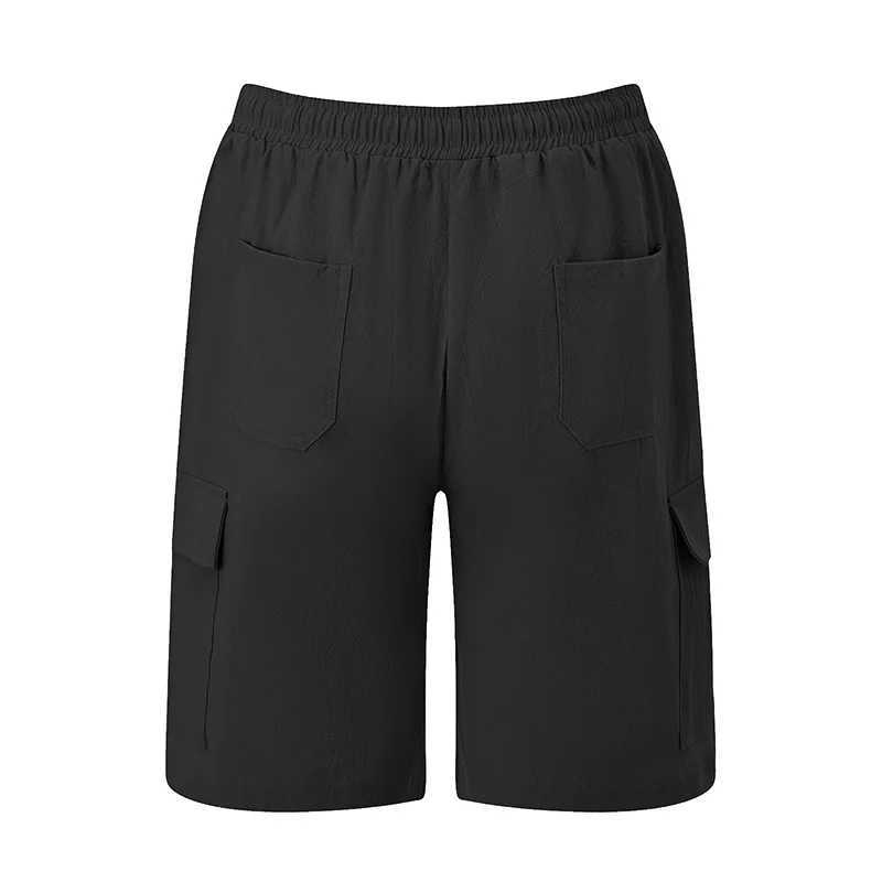 Mens Solid Color Drawstring Cargo Shorts with Pockets Loose Fit Casual Joggers for Summer Workout and Beachwear Street Style W250621