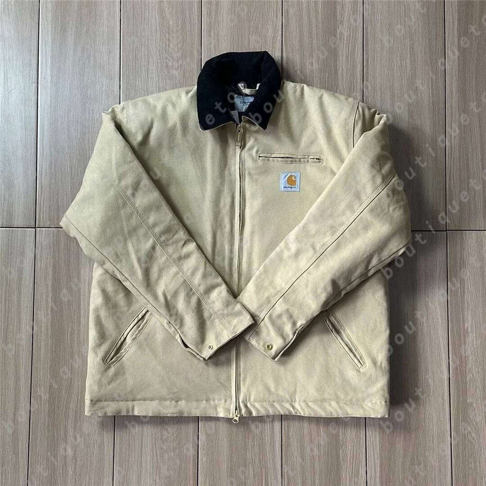 Carrharts Jacket High Quality 25Fw Designer Vintage Washed Canvas Fashion Brand Detroit Casual Loose Outwear Coats Work Clothes carharttlies bdg