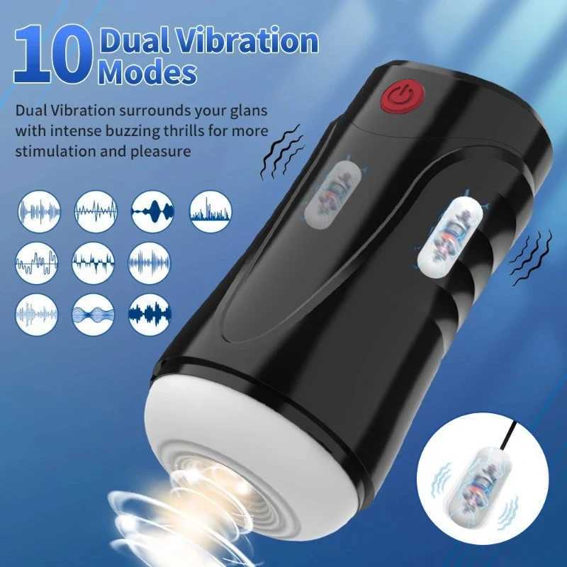 Automatic Telescopic Vibration Male Masturbator Blowjob Sucking Machine Penis Massager Masturbation Cup Adult Sex Toys for Men W250621