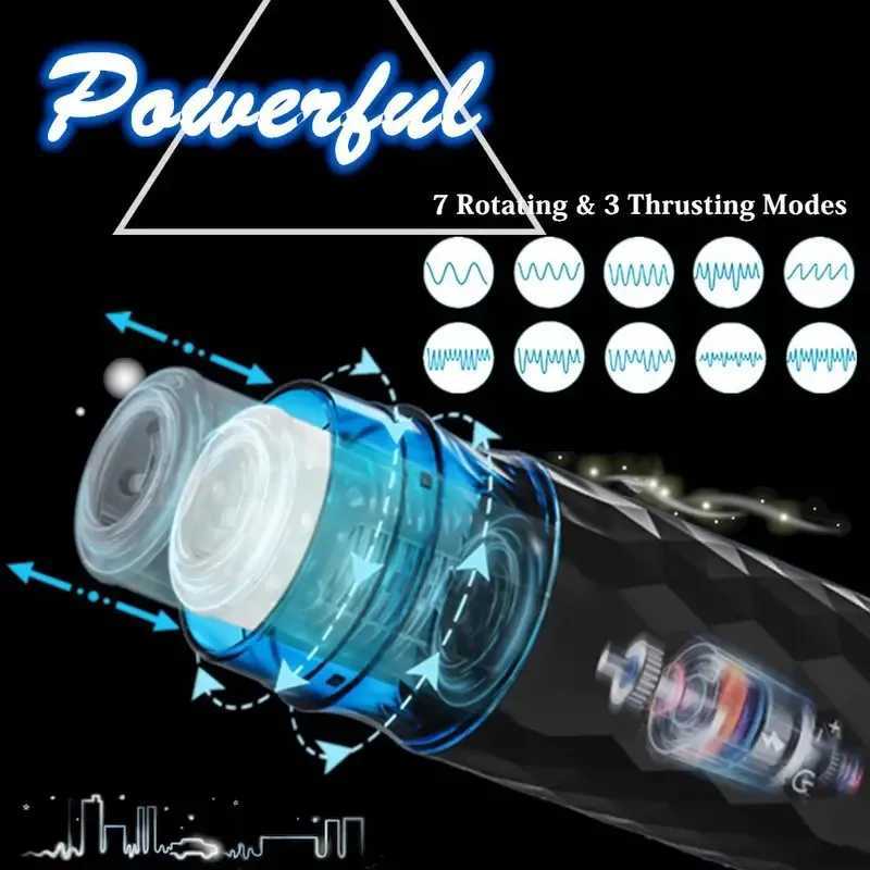 Telescopic Rotation Male Masturbator Vagina Masturbation Equipment Sex Toys for Men Goods for Adults Piston Automatic Mastubator W250621