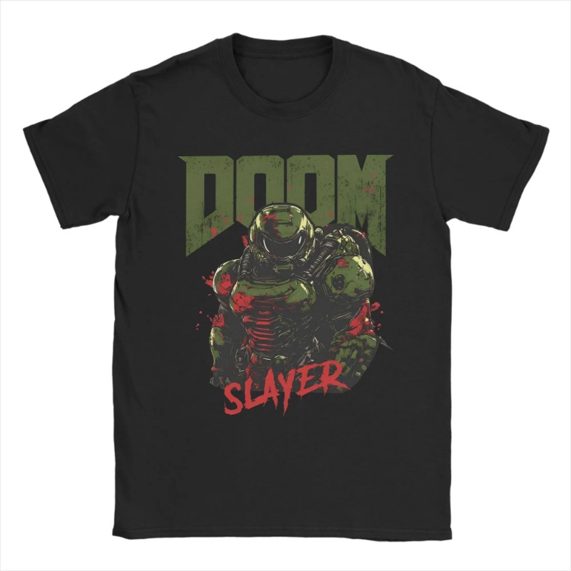 T-shirt Funny DOOMS SLAYERS T-Shirts for Men O Neck 100% Cotton T Shirt Dark Ages Short Sleeve Tee Shirt Gift Idea Clothes