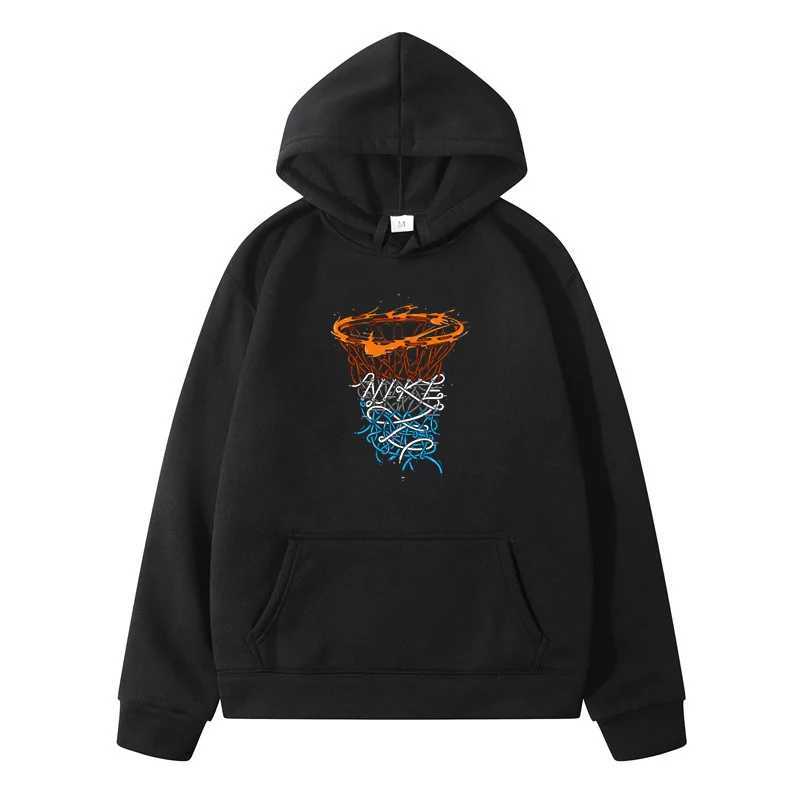 Street Style Basketball Hoop Pattern Fashion Male Clothes Y2k Man Hoodie Men Mens Clothing New in Hoodies Sweatshirts CasualXJ250621
