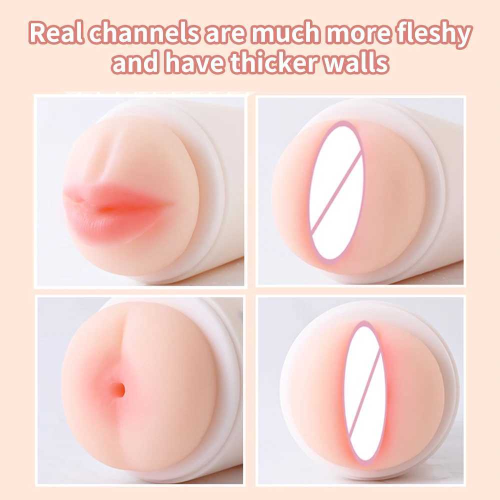 Realistic Vagina Sex Toys Scrotum Stimulator Safe Silicone Vaginal Male Masturbator Soft Pocket Pussy Male Sex Toy Adult Goods W250621