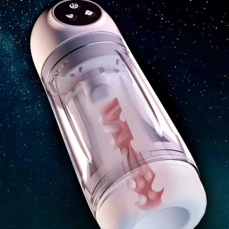 Penis Training Vagina Pusssy Piston Equipment Suction Cup Sucking Pocket Pussy Telescopic Male Mastubator Heating Masturbation W250621