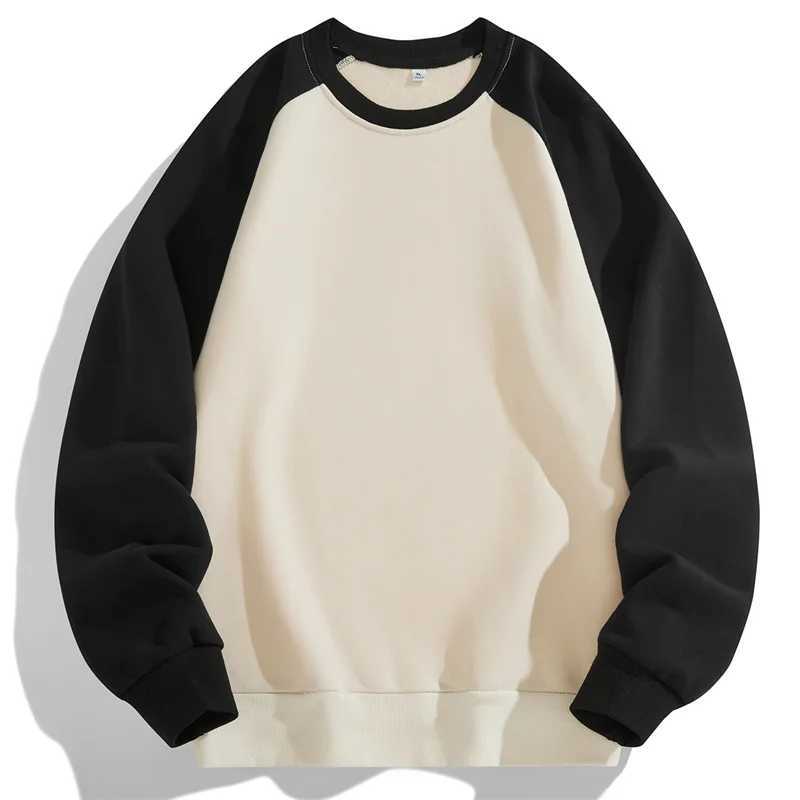 Spring Autumn Mens Sweatshirts Fashion Patchwork Long Sleeve O-Neck Loose Streetwear Pullovers Casual Hoodies Sweatshirt Men XJ250621