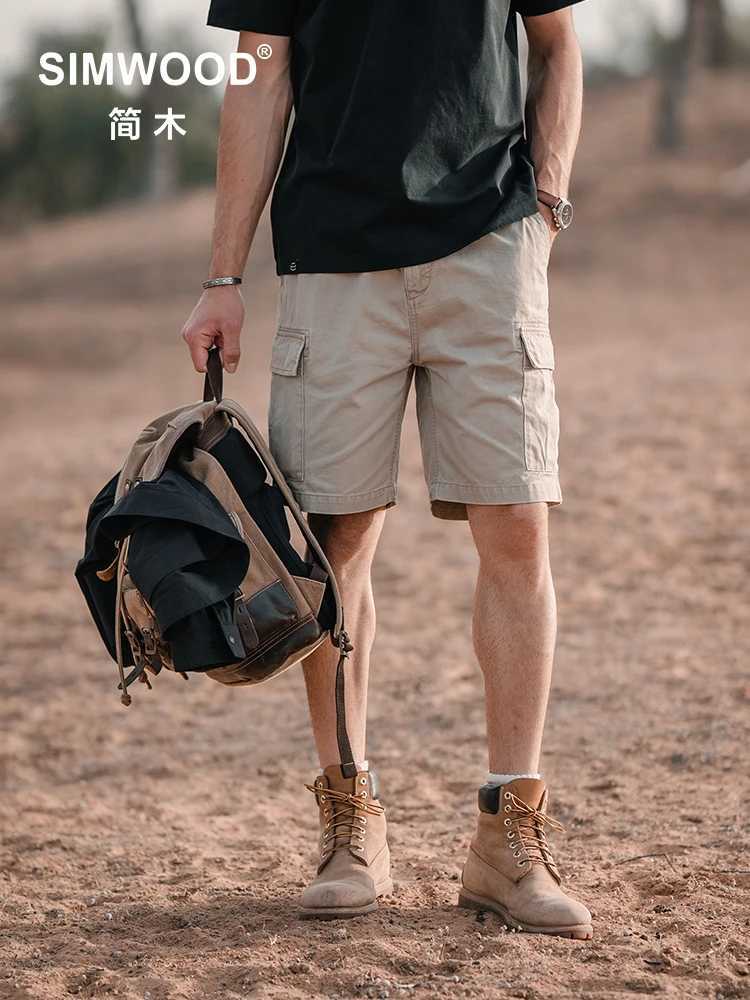 2024 Summer New Loose Cargo Shorts Men 320gsm Lightweight Outdoor Vintage 100% Cotton Shorts W250705