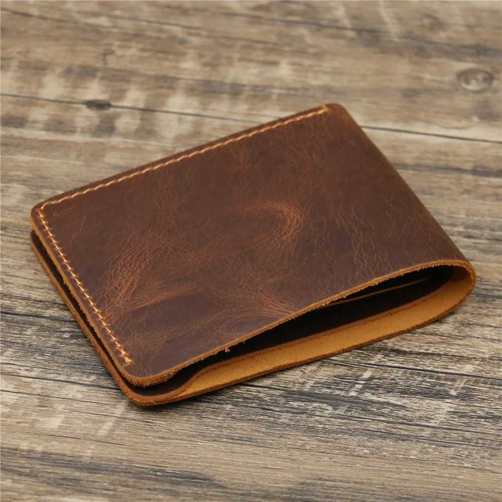 100% Genuine Leather Wallet Men Vintage Style Bifold Brown Wallet for Men Leather Genuine Z250621