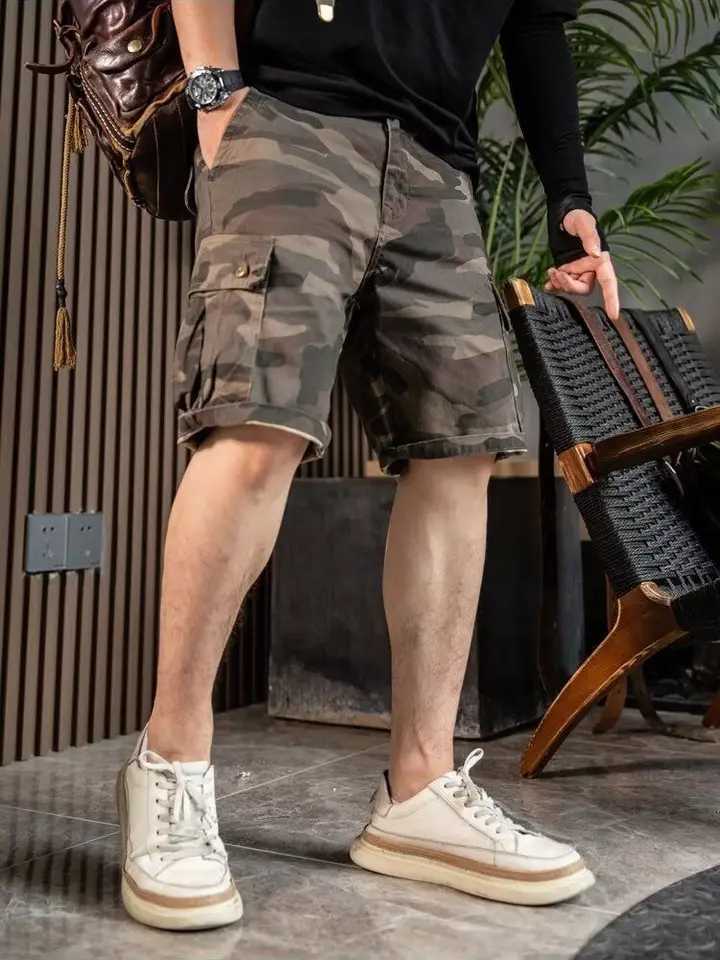 Short Pants for Men Multi Pocket Camouflage Mens Half Cargo Shorts Summer Harajuku Loose Luxury Streetwear Wide Clothes Y2k W250621