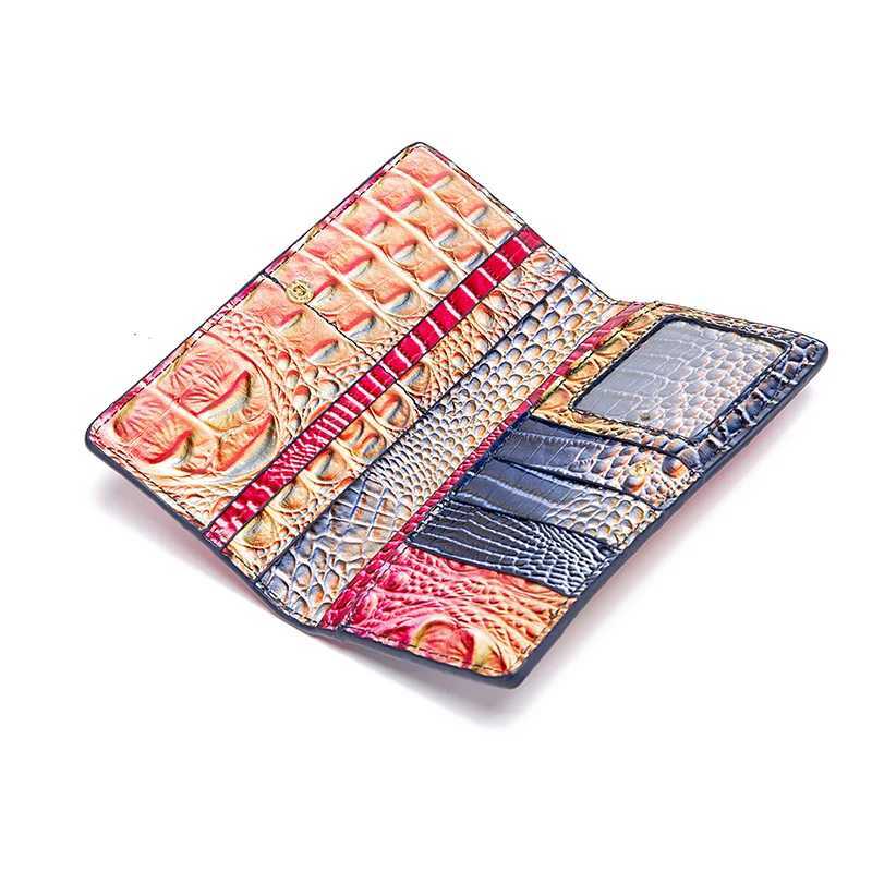 Simple and fashionable crocodile pattern solid color block wallet Z250621