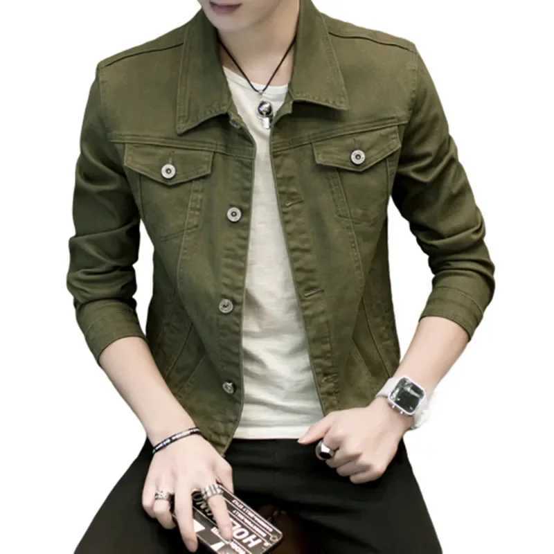 2025 New Mens Denim Jacket Slim Fit Fashion Jeans Jackets Pocket Jacket Coat Men Male Spring Autumn Classic Black White Coat XJ250621