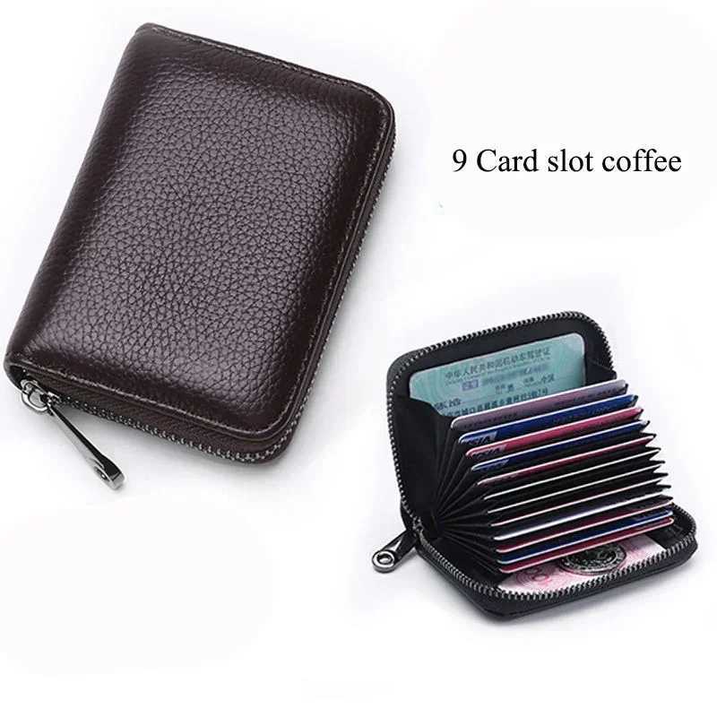 Business Card Holder Wallet Women/men Black Bank/ID/ Holder 9/18 Slots Card Wallet PU Leather Protects Case Coin Purse Z250621