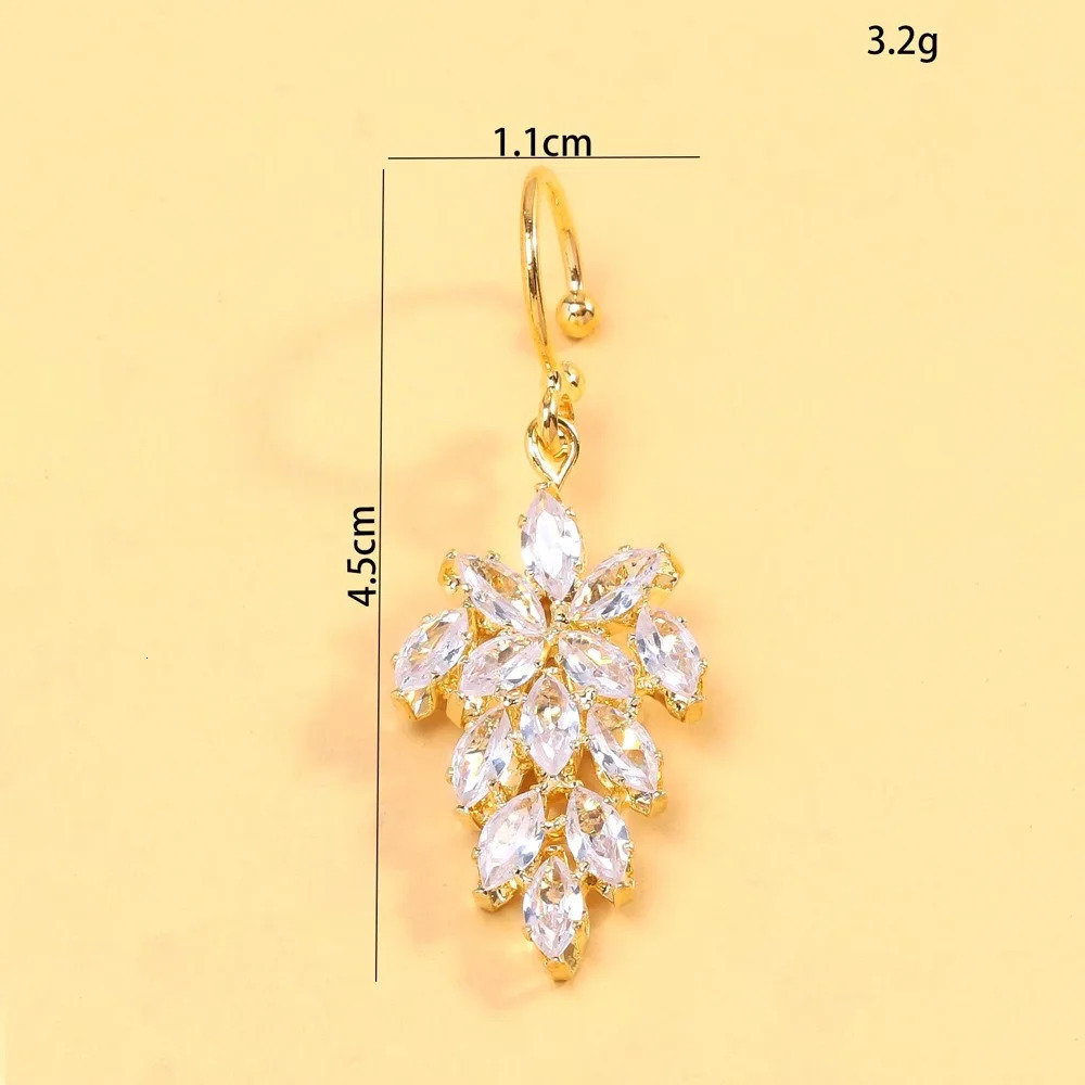1pc Crystal Dangle Lip Ring Clip-On Piercing Jewelry for Women Hip Hop Geometric Lip Cuff Non-Pierced Accessories 250617