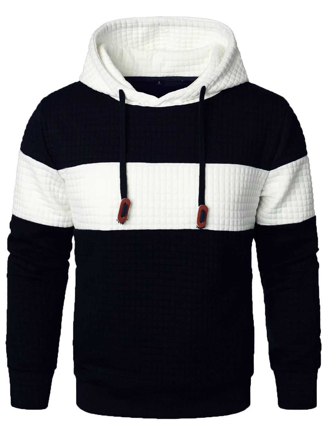 Mens fashion loose color matching hoodie casual breathable long sleeve hoodie for street outdoor activities XJ250621