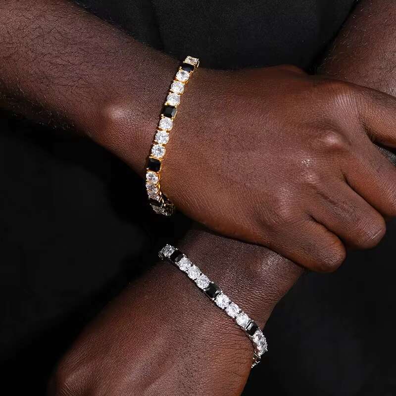 D Color VVS1 Moissanite Diamond Hip Hop tennis Bracelet in 925 Sterling Silver / Necklace for Woman Men Wedding Jewelry Gift