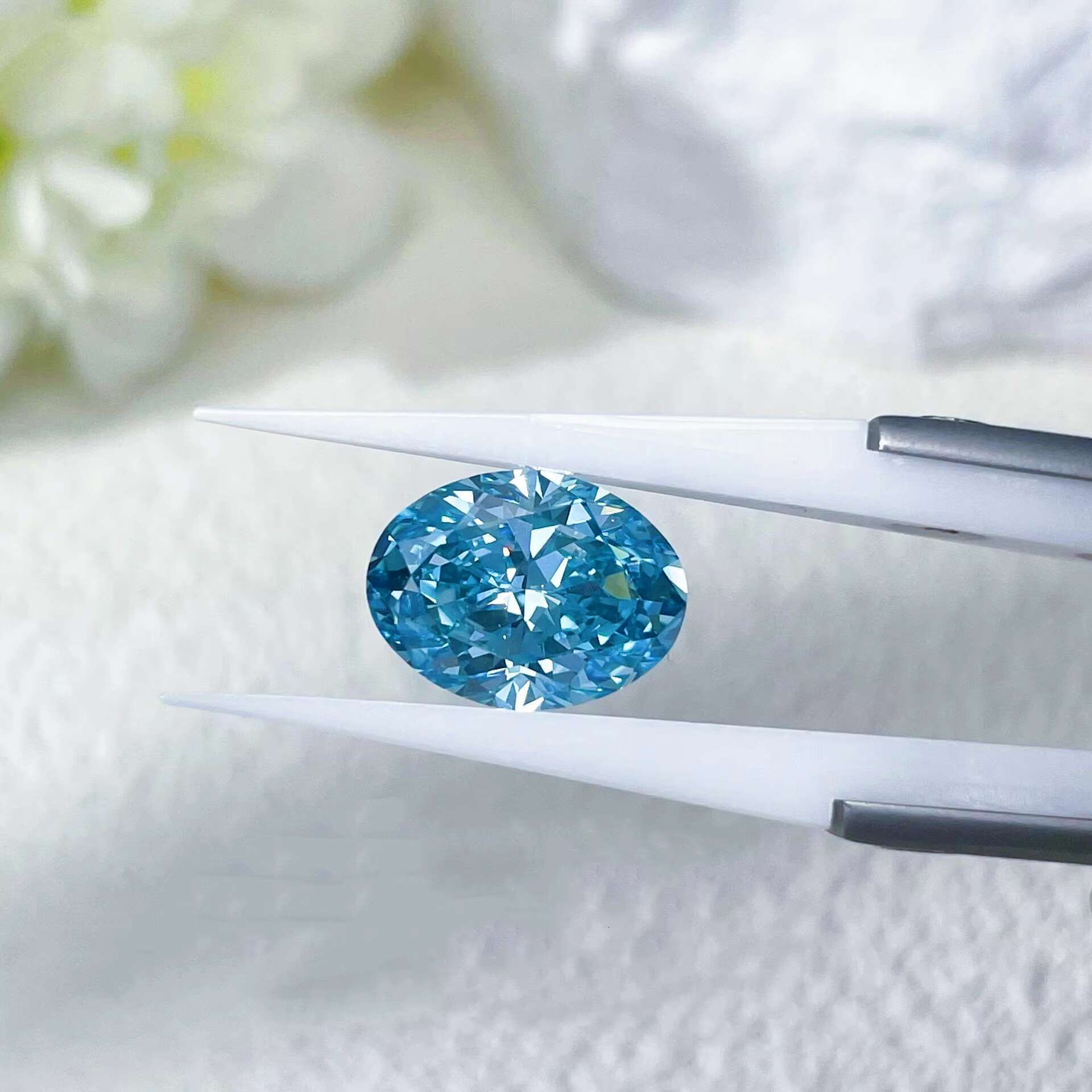 Blue Oval Cut 0.5carat- 2.5carat Lab Grown Diamond HPHT CVD Diamond Fancy Blue Color VVS VS 3EX Loose Diamond IGI GIA