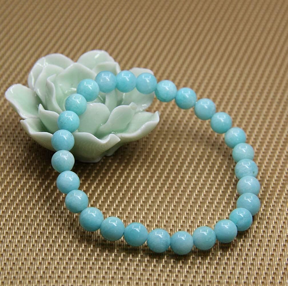 Attract Prosperity bracelet Ward Off Evil Handmade Gem Semi Precious Natural high-quality crystal 6mm Round Beads Stretch Bracelet Unisex