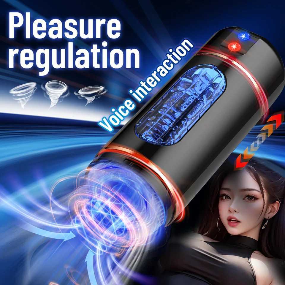 Pocket Pussy Sex Machines Automatic Male Masturbator Cup Realistic Oral Sucking Intelligent Voice Blowjob Sex Toy for Men W250621