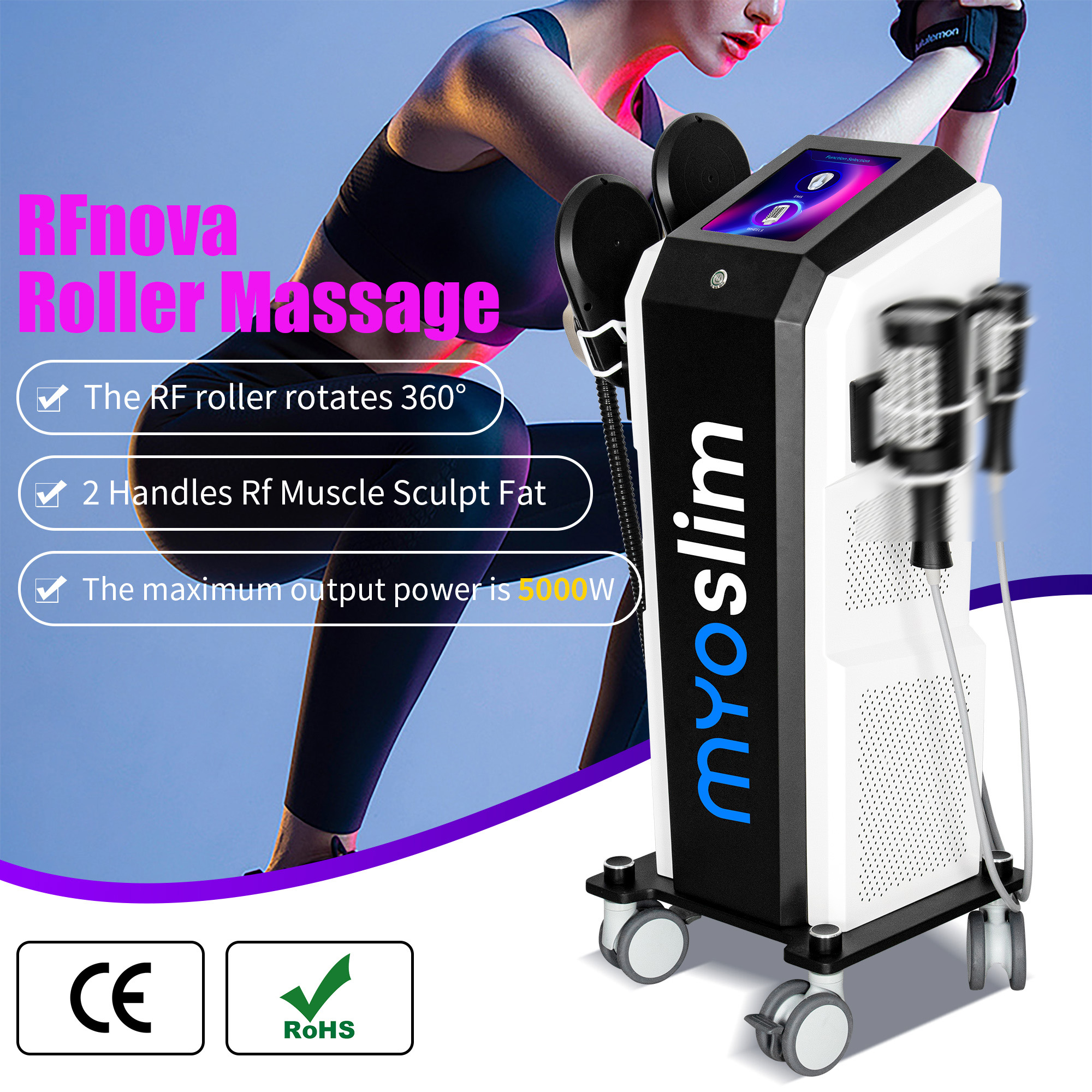 MYOSLIM Neo Ems 2 in 1 High Intensity Engraving Roller Physiotherapy Pain Relieving Cellulite Slimming Machine