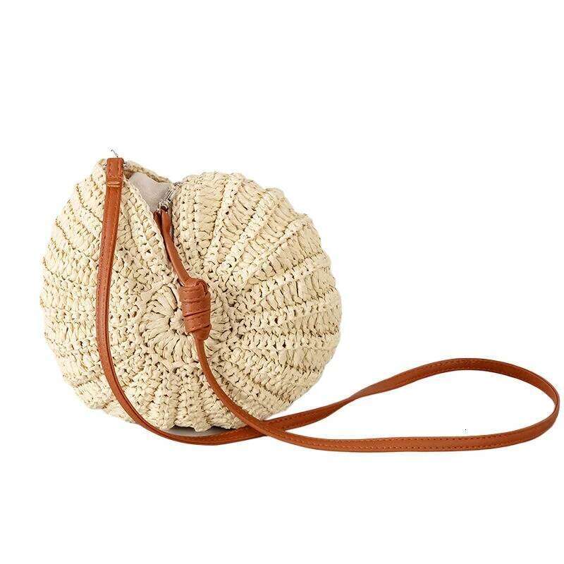 Meet You New Round Conch Shaped Straw Fashion Handmade Paper Weaving Women Crossbody Cute Summer Beach Bag Female Purse