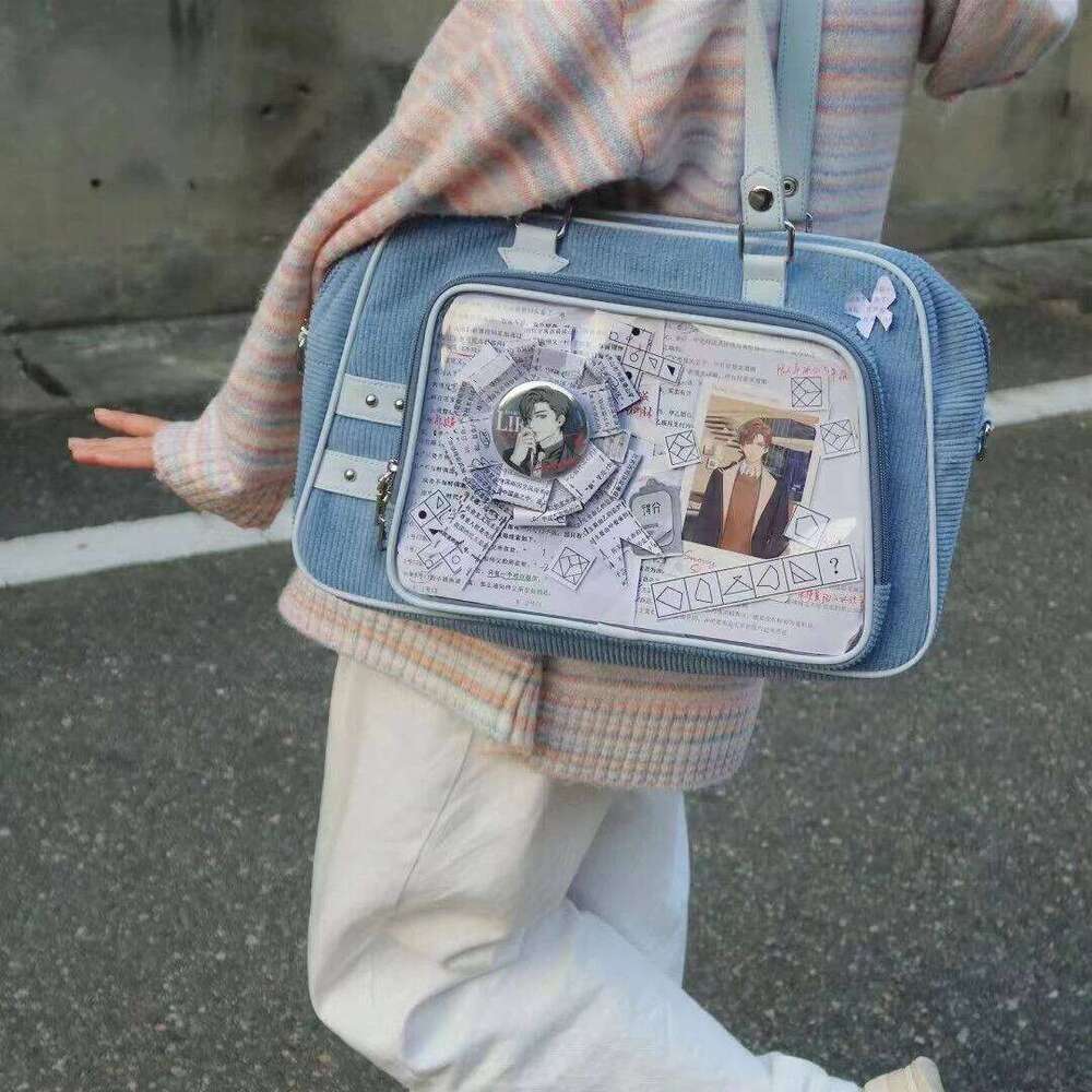 Japanese Ita Badge Trading Card Storage PVC Transparent Display Large Capacity Handbag Backpack Commuter Women's Bag