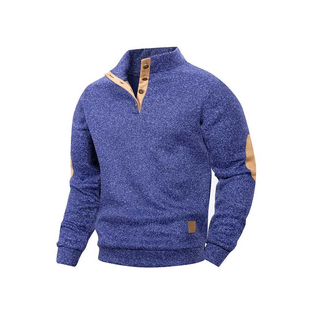 Spring and Autumn Mens Long Sleeve Sweatshirts Casual Button Down Lapel Pullover Knitted Sweater Outdoor Sports Pullover Z250621
